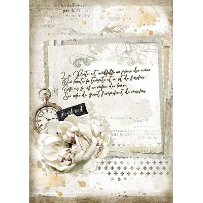 Stamperia Romantic Journal Reispapier - Manuscript And Clock